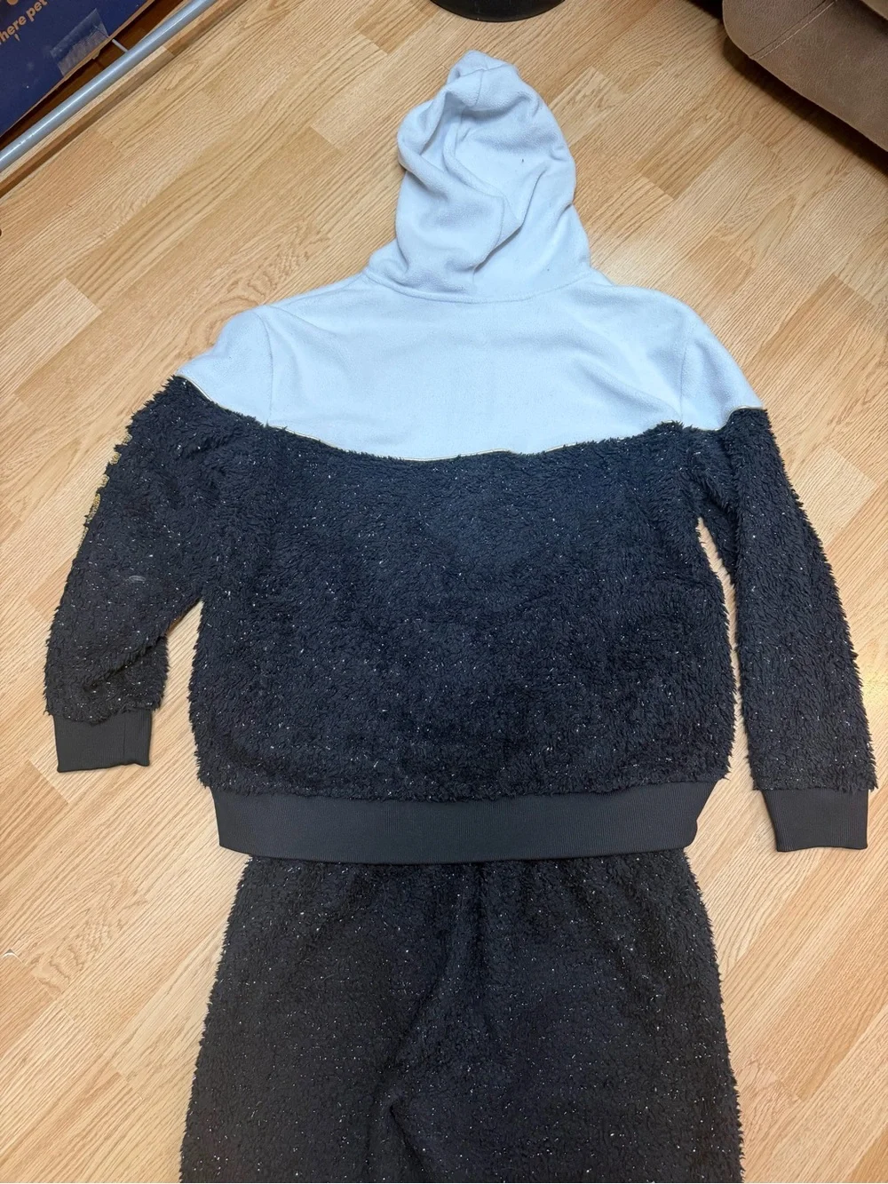 Justice Sport Girls XL Plus 16P 18P Faux Fur Hoodie Jogger 2 Piece Outfit Set